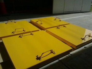 Tapas de placas de fibra de vidrio
