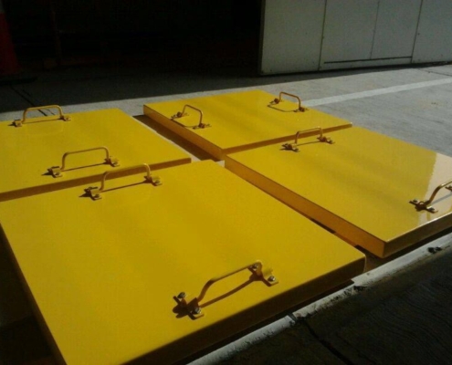 Tapas de placas de fibra de vidrio